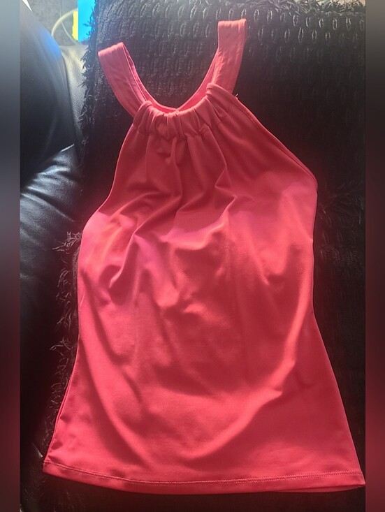 Caché Tops - Caché Y2K Orchid Pink Halter Tank Top NWT XS Open Back